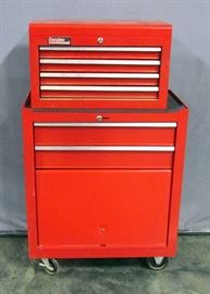 Popular Mechanics 6-Drawer Rolling Tool Box / Tool Center with Bulk Storage Panel Door, 26.5"W x 45"H x 14"D