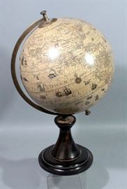 Hondius Globe with Traditional Stand, Screw on Bottom for Mounting