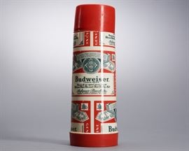 Offered is a Budweiser Thermos from Aladdin, released in 1973. There is some fading but the 10" tall thermos is in overall good condition. Please see the photos for more details.