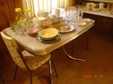 Chrome dinette table w/2 chairs