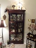 vintage corner cabinet & collectibles