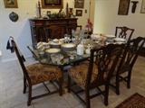 glass top table w/ 6 chairs