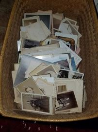 Vintage Photographs and letters and other things of Vintage interest. Vintage School Report cards.  Several boxes. 