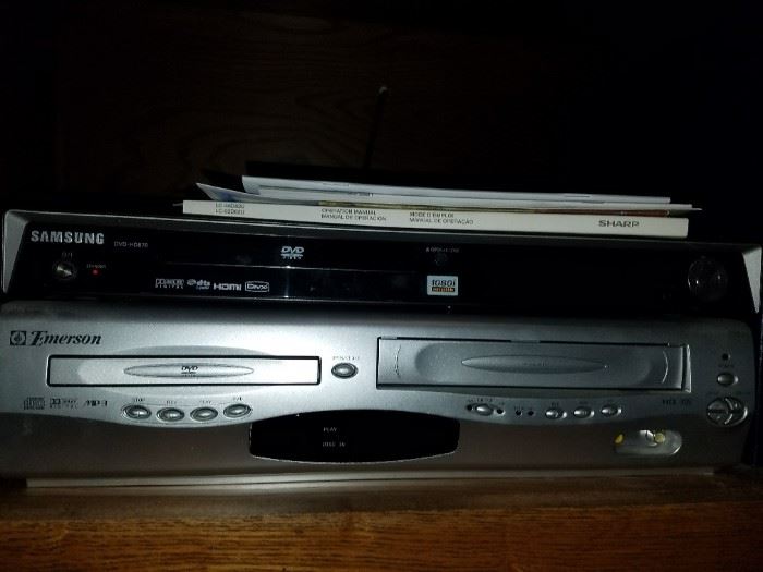 Emerson DVD and VHS player and Samsung DVD player