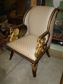 FRENCH ARM CHAIR WITH WINGED GRIFFINS 