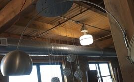 Wall mount mid-century arc lamp