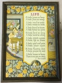 Collection of 15-1930's framed Words of Wisdom