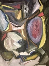 Large oil on board Lee Jennings Oak Park 1960's, one of 20 by him.