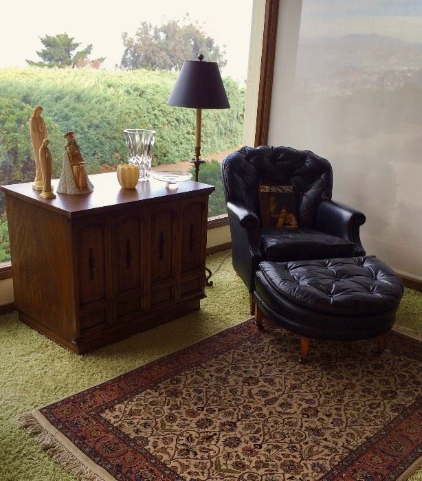Ralph Morse Leather Chair And Ottoman