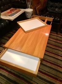 Amazing Herman Miller - George Nelson expandable coffee table with matching end tables