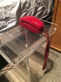 Heavy lucite vanity seat 