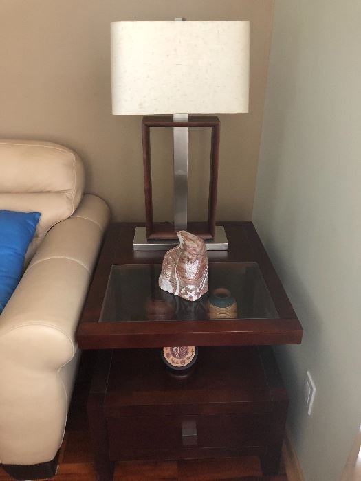 Wood/glass end tables