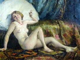 Art Deco Painting Signed Mihalovits