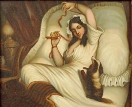 Antique Oil Painting on Tin