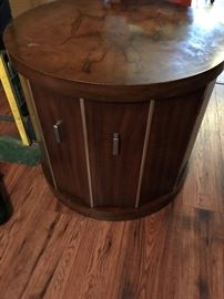 Mid Century Modern Weiman 12 Sided End Table Pair- Very Rare in this condition- Burl Walnut