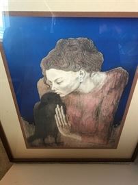 Original Pablo Picasso Serigraph- "Woman with a Crow"