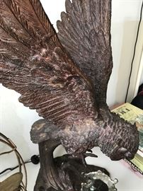 Antique Bronze Owl signed