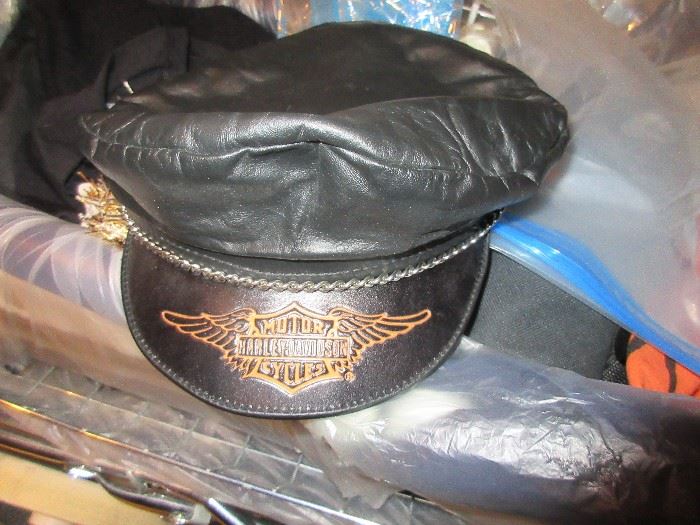 Lots of Harley clothing and accessories. (this hat is missing at the moment but we should find it in time for the sale)