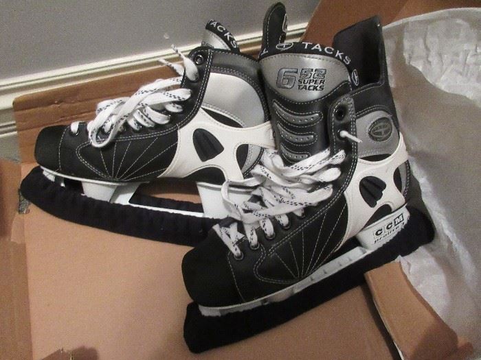 Barely worn hockey skates and other accessories