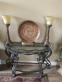 Half Moon Metal Entry Table