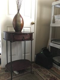 Wicker / Wood Accent Table