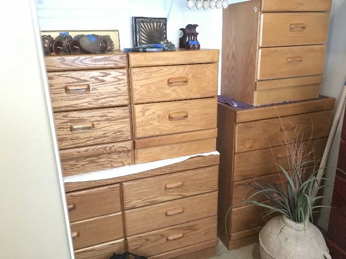 (3) Nightstands - Tall Dresser - Long Dresser