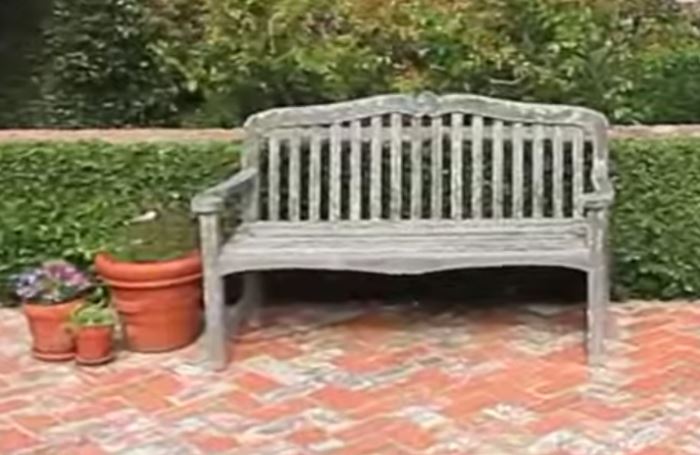 Outdoor garden wood bench