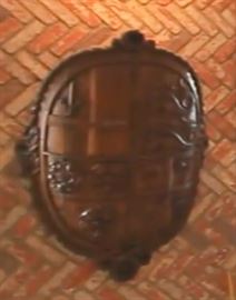 Large antique family shield coat of armor