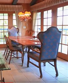 Marble table with iron legs