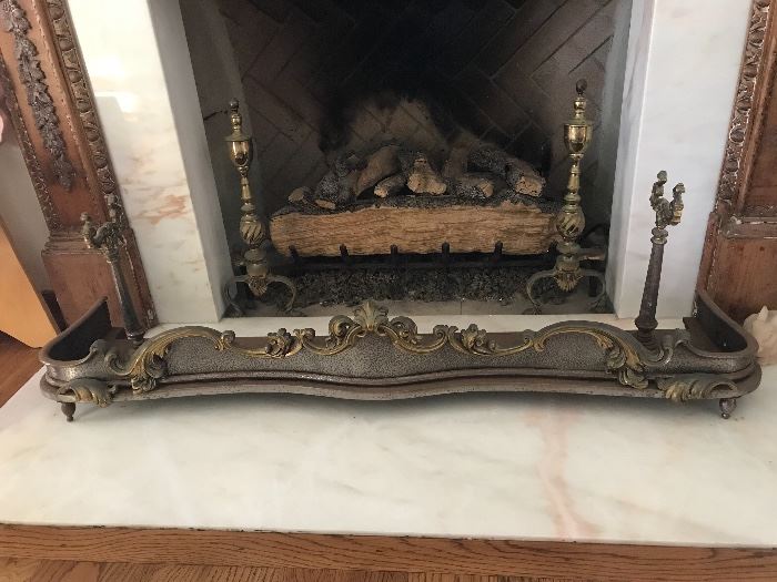 Antique fireplace fender