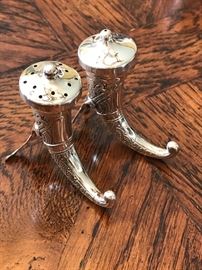 Unusual Victorian sterling salt & pepper shakers