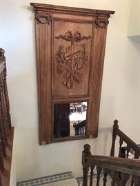 Hall mirror with carvings