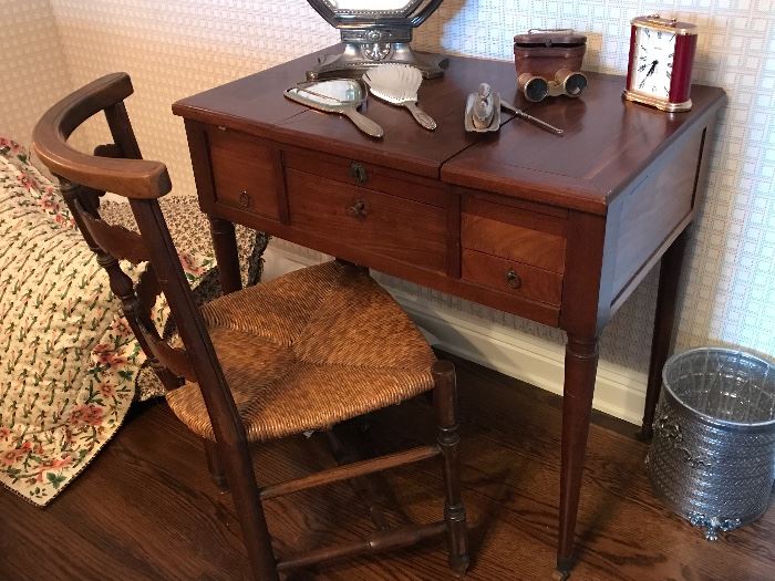 Antique vanity desk and chair