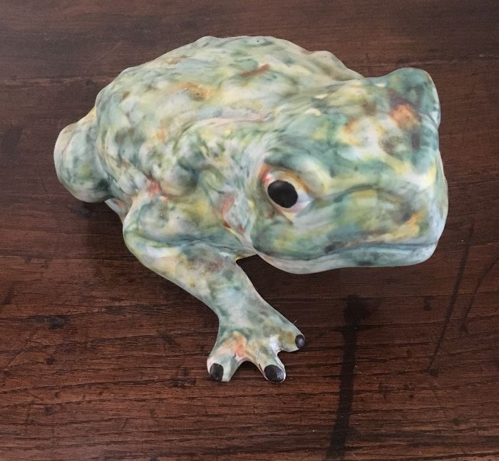 Pottery frog door stop