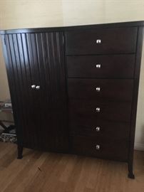 Black clothing cabinet with side cupboard