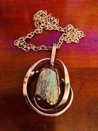 Large Denmark sterling and turquoise pendant