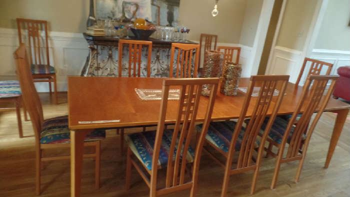 Art Nouveau style dinning room Table with 8 Chairs, $850