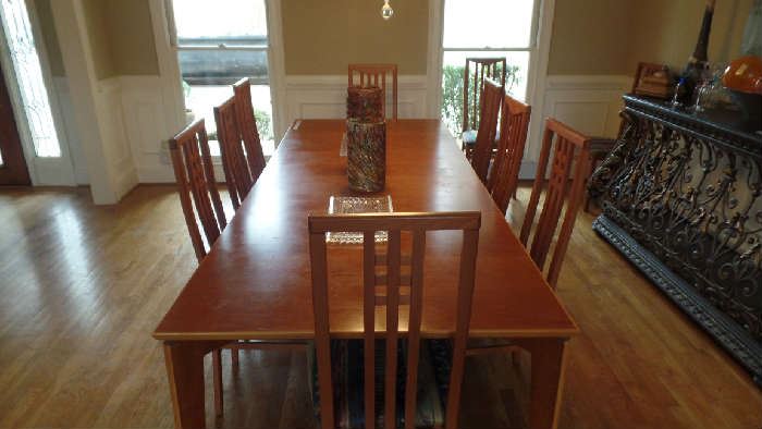 Art Nouveau style dinning room Table with 8 Chairs, $850