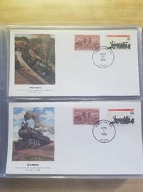 Train stamps first day covers