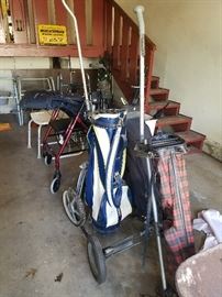 vintage golf bags, and newer clubs