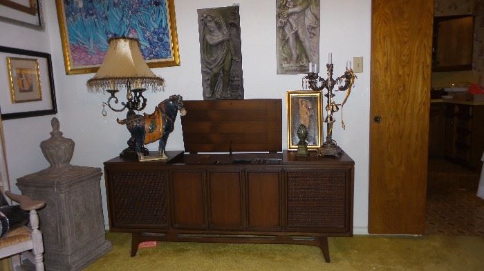 mid century stereo console. Art and Home decor