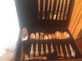 huge set of silver plated flatware