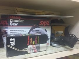 power equipment still in the boxes