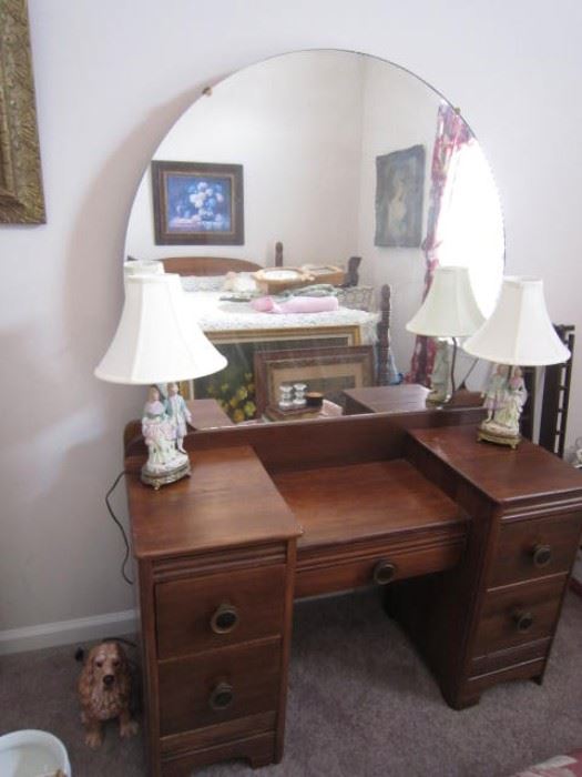 1940's vanity with matching chest of drawers and full bed