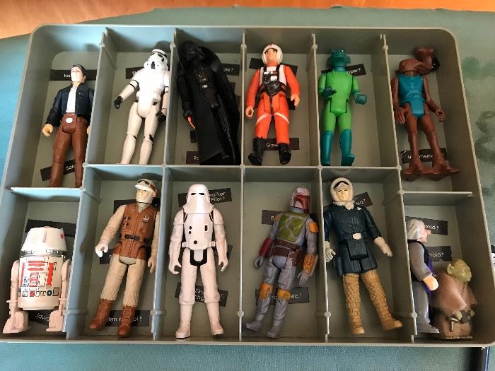 Items are shown for display but will not be sold as displayed in this photo. There is one complete case - a Darth Vader Case that is full and the remaining figurines will be sold individually. Thank you. 