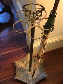 Vintage brass umbrella stand