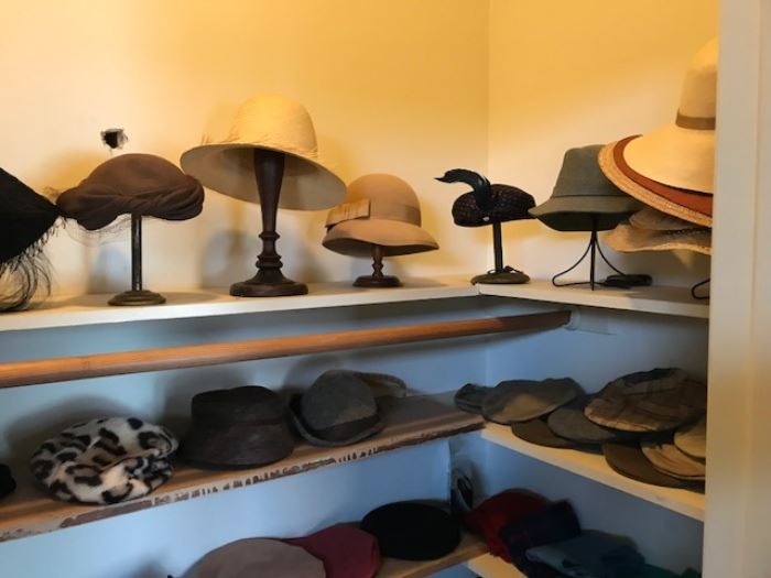 Vintage hats and vintage hat stands