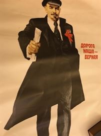 Soviet Lenin poster (One of a pair)