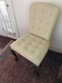 One of a pair of upholstered side chairs