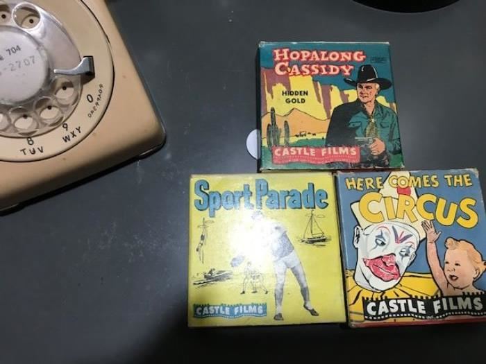 Vintage phone and movies